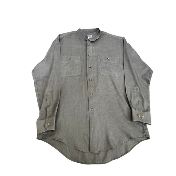 Yves Saint Laurent Men’s Shirt‎ Gray Cotton Blend Button-Up Size Medium YSL - Picture 1 of 9